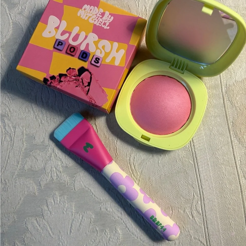 Made By Mitchell Blursh Pods Baked Blush Pure Imagination & Brush Bundle BNIB